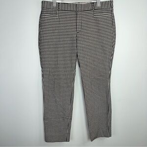 Banana Republic Sloan Houndstooth Ankle Pants Size 10 Workwear Chic Black White